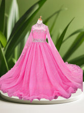 Hot Pink Girls Pageant Dress - Brydealo Couture Gown